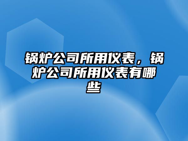 鍋爐公司所用儀表，鍋爐公司所用儀表有哪些