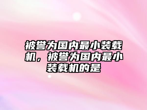 被譽為國內(nèi)最小裝載機，被譽為國內(nèi)最小裝載機的是