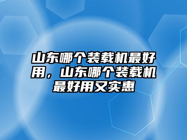 山東哪個裝載機最好用，山東哪個裝載機最好用又實惠