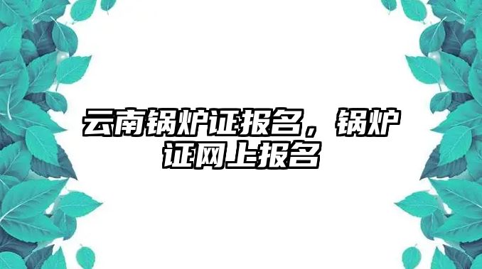 云南鍋爐證報(bào)名，鍋爐證網(wǎng)上報(bào)名