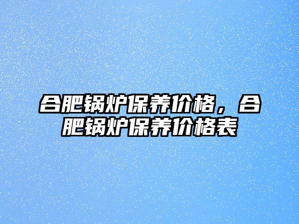 合肥鍋爐保養(yǎng)價(jià)格，合肥鍋爐保養(yǎng)價(jià)格表