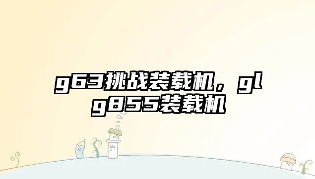 g63挑戰(zhàn)裝載機(jī)，glg855裝載機(jī)