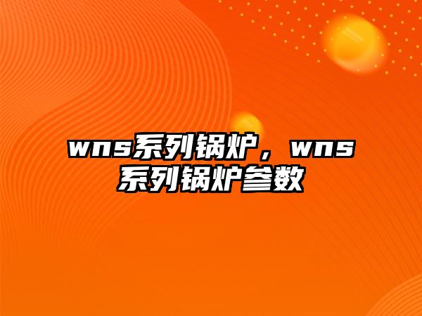 wns系列鍋爐，wns系列鍋爐參數(shù)