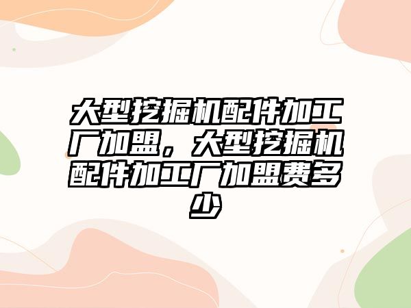 大型挖掘機配件加工廠加盟，大型挖掘機配件加工廠加盟費多少