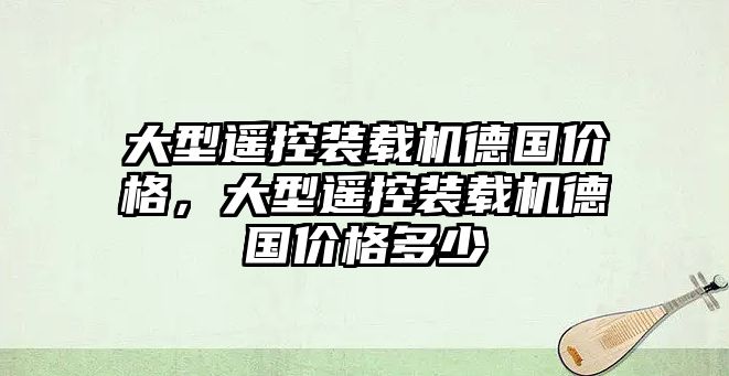 大型遙控裝載機德國價格，大型遙控裝載機德國價格多少