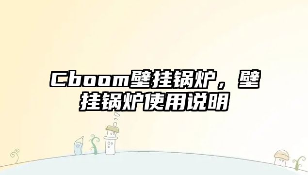 Cboom壁掛鍋爐，壁掛鍋爐使用說明