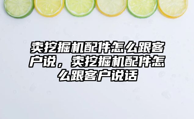 賣挖掘機配件怎么跟客戶說，賣挖掘機配件怎么跟客戶說話