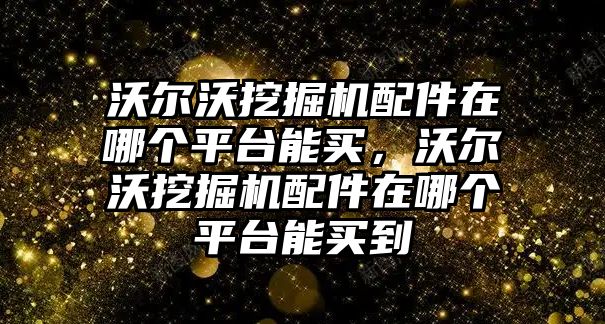 沃爾沃挖掘機配件在哪個平臺能買，沃爾沃挖掘機配件在哪個平臺能買到