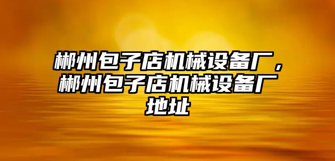 郴州包子店機(jī)械設(shè)備廠，郴州包子店機(jī)械設(shè)備廠地址