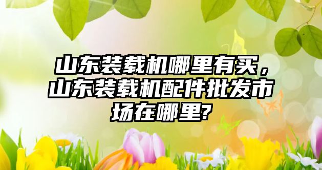 山東裝載機(jī)哪里有買，山東裝載機(jī)配件批發(fā)市場(chǎng)在哪里?