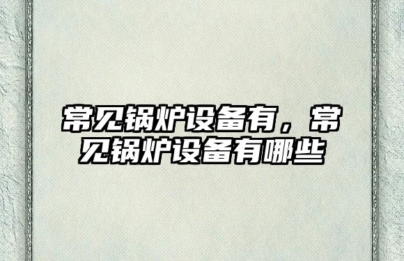 常見(jiàn)鍋爐設(shè)備有，常見(jiàn)鍋爐設(shè)備有哪些