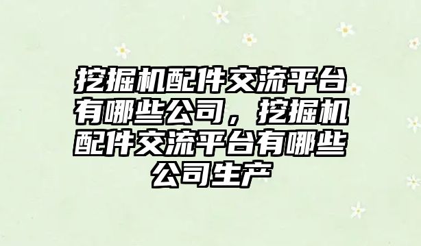 挖掘機配件交流平臺有哪些公司，挖掘機配件交流平臺有哪些公司生產(chǎn)