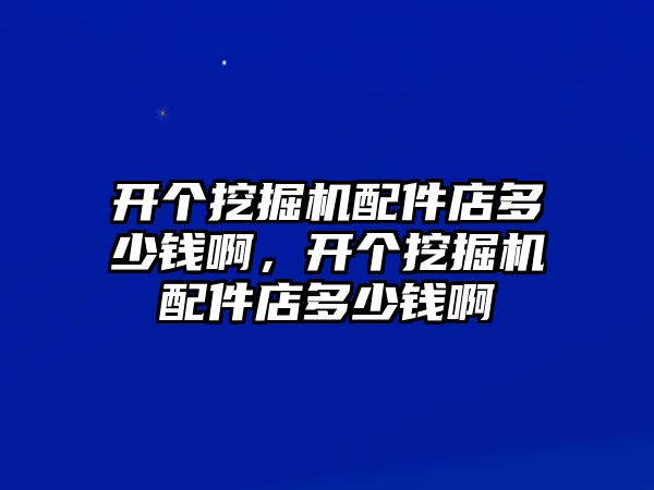 開個挖掘機配件店多少錢啊，開個挖掘機配件店多少錢啊