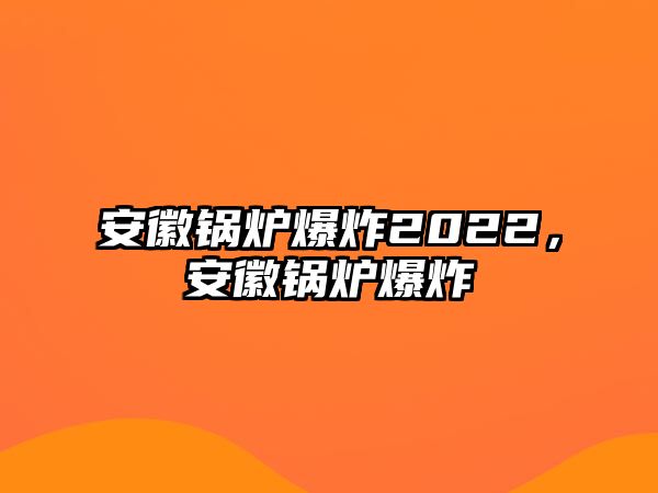 安徽鍋爐爆炸2022，安徽鍋爐爆炸