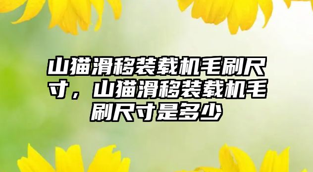 山貓滑移裝載機毛刷尺寸，山貓滑移裝載機毛刷尺寸是多少