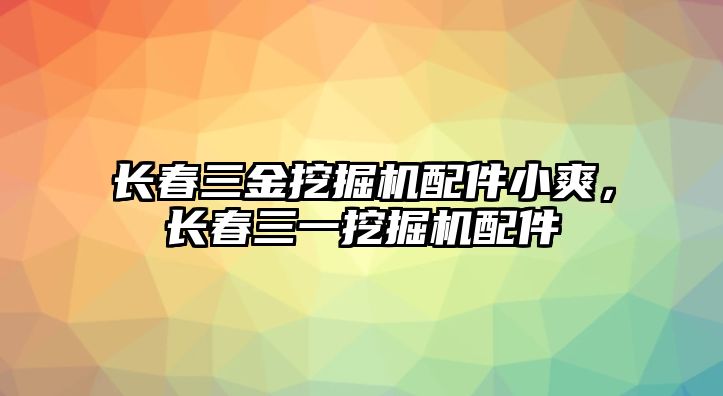 長(zhǎng)春三金挖掘機(jī)配件小爽，長(zhǎng)春三一挖掘機(jī)配件