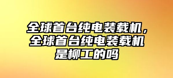 全球首臺(tái)純電裝載機(jī)，全球首臺(tái)純電裝載機(jī)是柳工的嗎