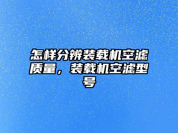 怎樣分辨裝載機空濾質(zhì)量，裝載機空濾型號