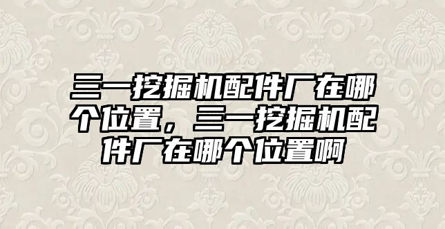 三一挖掘機(jī)配件廠在哪個位置，三一挖掘機(jī)配件廠在哪個位置啊