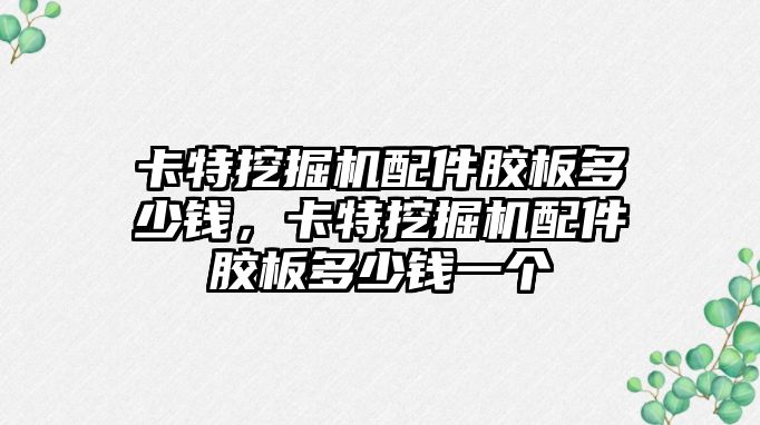 卡特挖掘機配件膠板多少錢，卡特挖掘機配件膠板多少錢一個