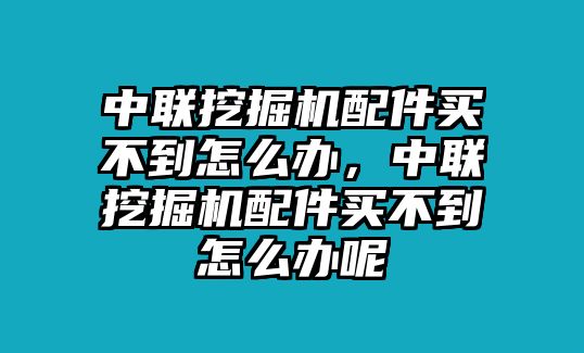 中聯(lián)挖掘機配件買不到怎么辦，中聯(lián)挖掘機配件買不到怎么辦呢