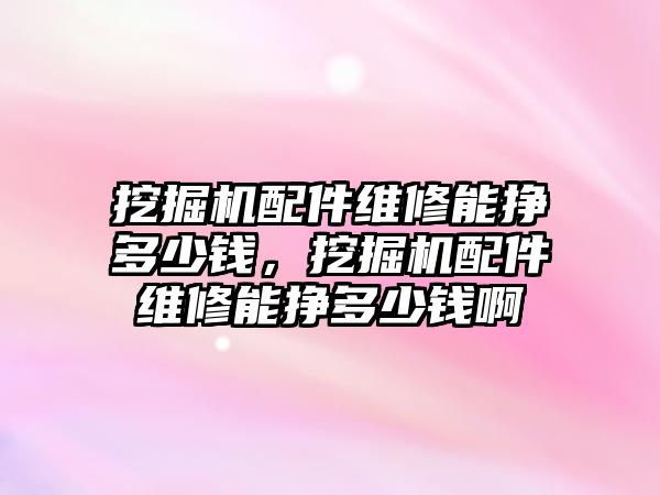 挖掘機(jī)配件維修能掙多少錢，挖掘機(jī)配件維修能掙多少錢啊