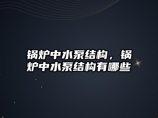 鍋爐中水泵結構，鍋爐中水泵結構有哪些