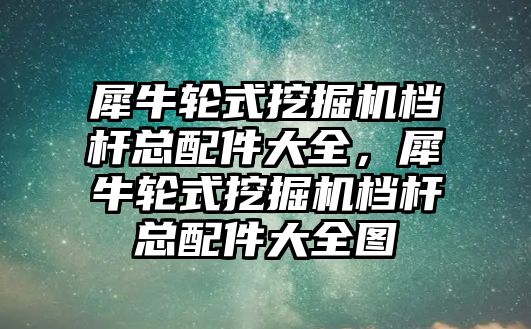 犀牛輪式挖掘機(jī)檔桿總配件大全，犀牛輪式挖掘機(jī)檔桿總配件大全圖