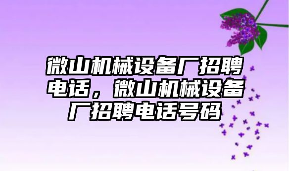 微山機(jī)械設(shè)備廠招聘電話，微山機(jī)械設(shè)備廠招聘電話號碼