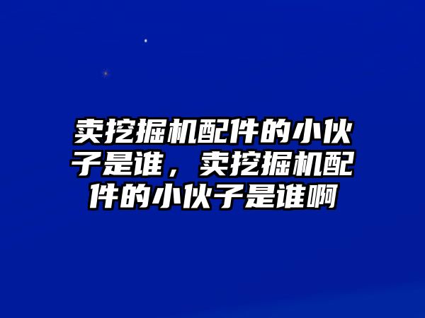 賣挖掘機配件的小伙子是誰，賣挖掘機配件的小伙子是誰啊