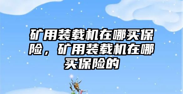 礦用裝載機(jī)在哪買保險(xiǎn)，礦用裝載機(jī)在哪買保險(xiǎn)的