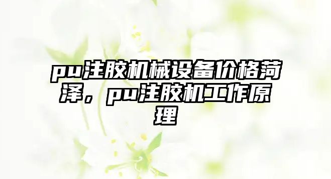 pu注膠機(jī)械設(shè)備價(jià)格菏澤，pu注膠機(jī)工作原理