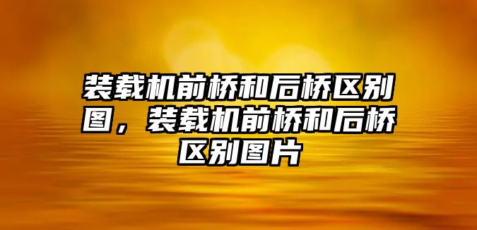 裝載機(jī)前橋和后橋區(qū)別圖，裝載機(jī)前橋和后橋區(qū)別圖片