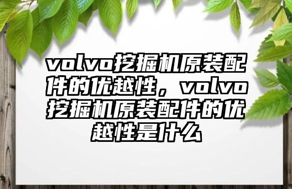 volvo挖掘機原裝配件的優(yōu)越性，volvo挖掘機原裝配件的優(yōu)越性是什么