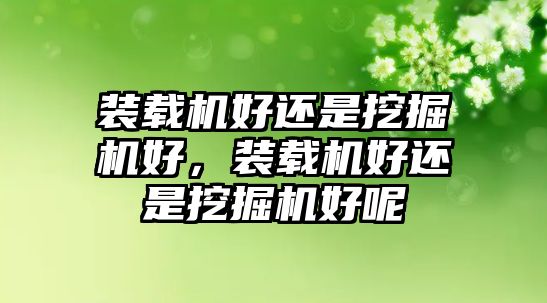 裝載機(jī)好還是挖掘機(jī)好，裝載機(jī)好還是挖掘機(jī)好呢