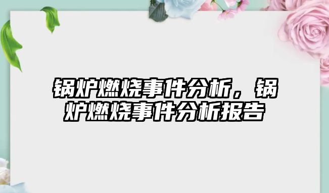 鍋爐燃燒事件分析，鍋爐燃燒事件分析報告