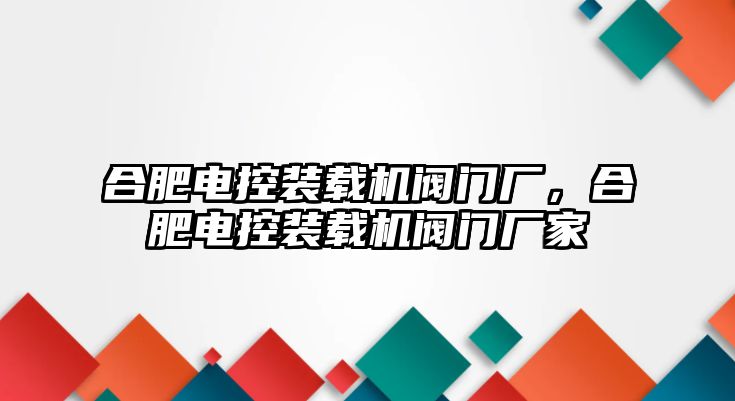 合肥電控裝載機(jī)閥門廠，合肥電控裝載機(jī)閥門廠家