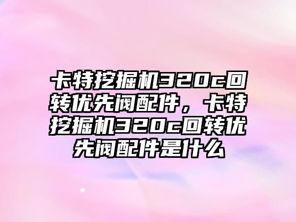 卡特挖掘機320c回轉(zhuǎn)優(yōu)先閥配件，卡特挖掘機320c回轉(zhuǎn)優(yōu)先閥配件是什么