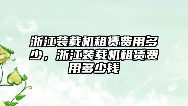 浙江裝載機租賃費用多少，浙江裝載機租賃費用多少錢