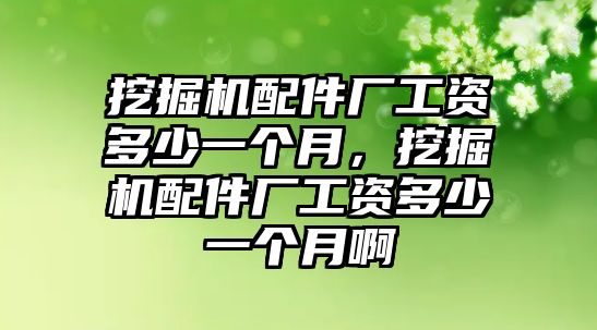 挖掘機配件廠工資多少一個月，挖掘機配件廠工資多少一個月啊