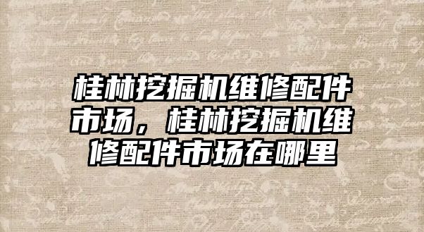 桂林挖掘機維修配件市場，桂林挖掘機維修配件市場在哪里