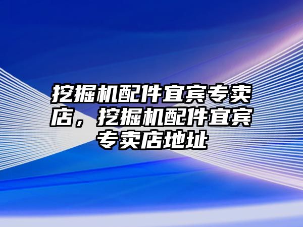 挖掘機配件宜賓專賣店，挖掘機配件宜賓專賣店地址