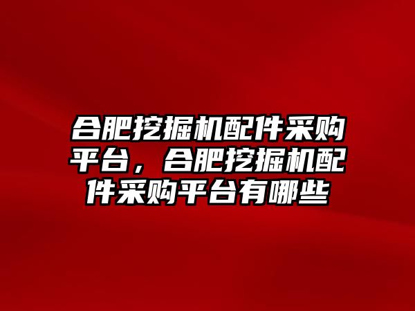 合肥挖掘機配件采購平臺，合肥挖掘機配件采購平臺有哪些