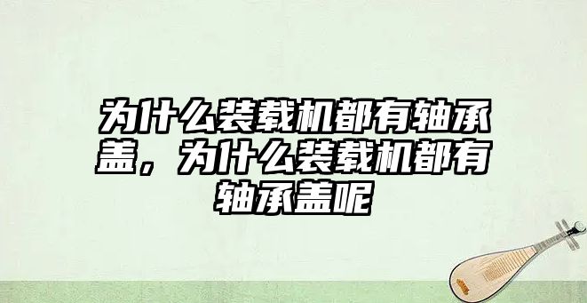 為什么裝載機都有軸承蓋，為什么裝載機都有軸承蓋呢