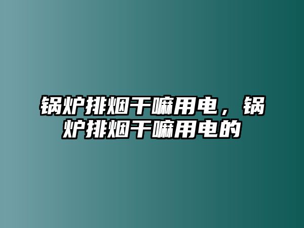 鍋爐排煙干嘛用電，鍋爐排煙干嘛用電的