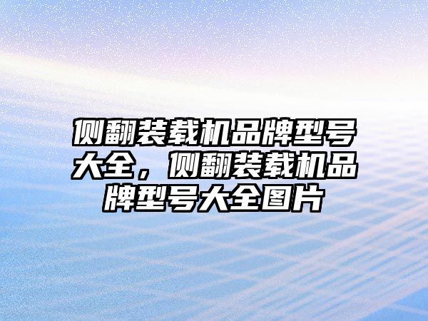 側(cè)翻裝載機品牌型號大全，側(cè)翻裝載機品牌型號大全圖片