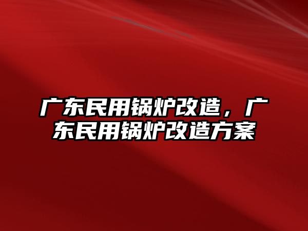 廣東民用鍋爐改造，廣東民用鍋爐改造方案