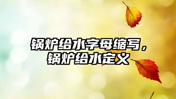 鍋爐給水字母縮寫(xiě)，鍋爐給水定義