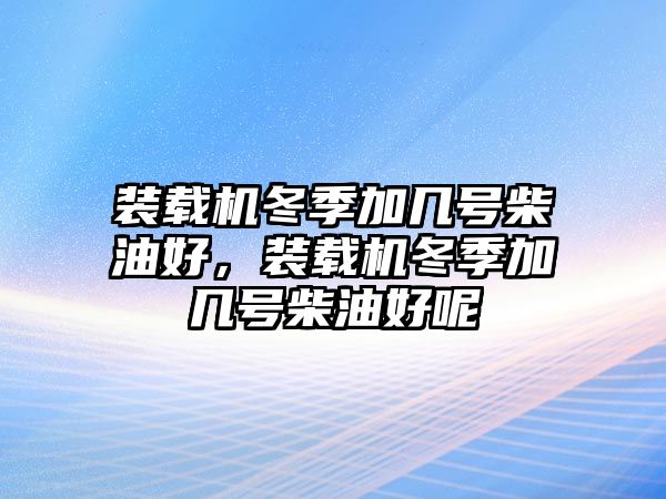 裝載機(jī)冬季加幾號(hào)柴油好，裝載機(jī)冬季加幾號(hào)柴油好呢