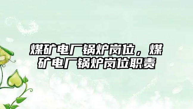 煤礦電廠鍋爐崗位，煤礦電廠鍋爐崗位職責(zé)